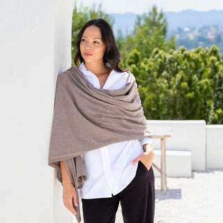 Organic Cotton Travel Scarf: Latte