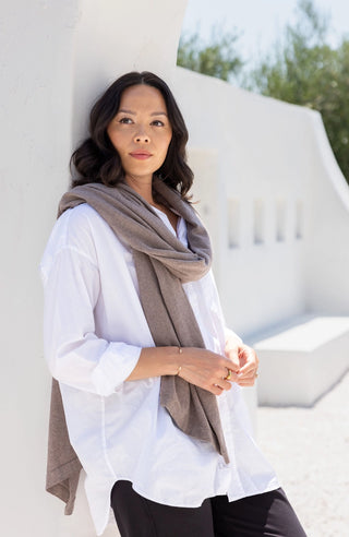 Organic Cotton Travel Scarf: Latte