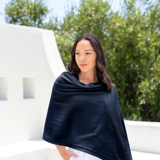 Organic Cotton Travel Scarf: Oxford Blue