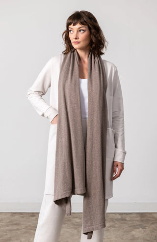 Organic Cotton Travel Scarf: Latte