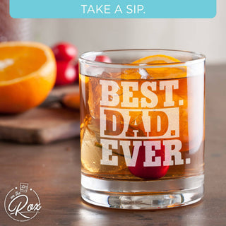 "Best Dad Ever" Engraved Whiskey Glass