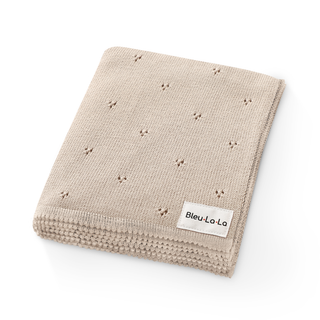 100% Organic Cotton Pointelle Swaddle Receiving Baby Blanket: Butter Cream