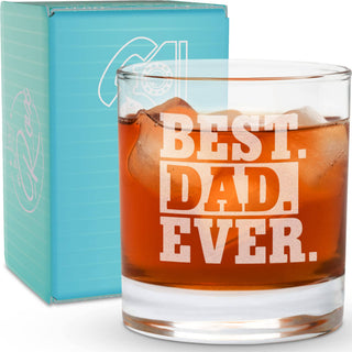 "Best Dad Ever" Engraved Whiskey Glass