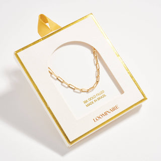 18K Gold Filled Paperclip Chain Necklace: GD, ONE