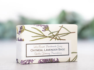 Oatmeal Lavender Sage Handmade Soap: 6 oz