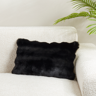 Natural Bubble Faux Fur 12"x20" Pilllow: Cover + Poly Insert