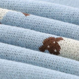100% Luxury Cotton Swaddle Receiving Baby Blanket - Sheep: Ivory