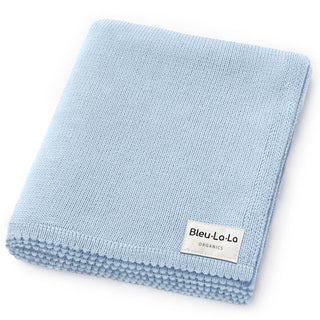 100% Organic Cotton Luxe Collection Baby Swaddle Blanket  : Denim Blue