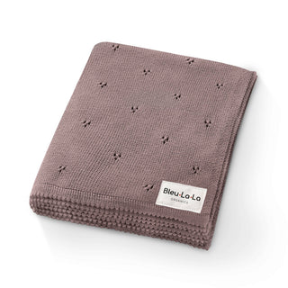 100% Organic Cotton Pointelle Swaddle Receiving Baby Blanket: Powder Blue