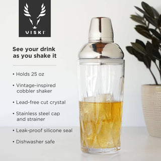 Crystal Cocktail Shaker with Builtin Strainer