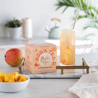Boba Tea Mango Guava Box of 12 Wrapped Pyramid Sachets