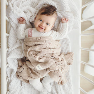 100% Luxury Cotton Receiving Swaddle Baby Blanket - Heart: Baby Blue