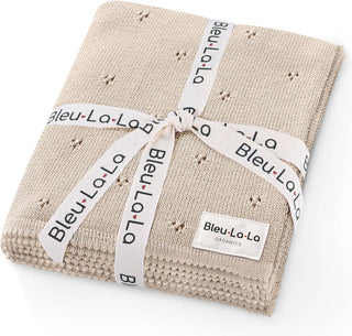 100% Organic Cotton Pointelle Swaddle Receiving Baby Blanket: Butter Cream