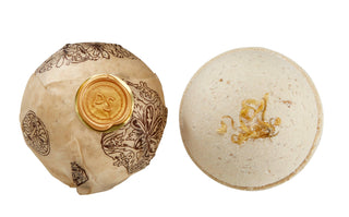 Lemongrass Calendula Bath Bomb – Bright Herbal Bath Soak with Coconut Oil & Epsom Salt-Wrapped
