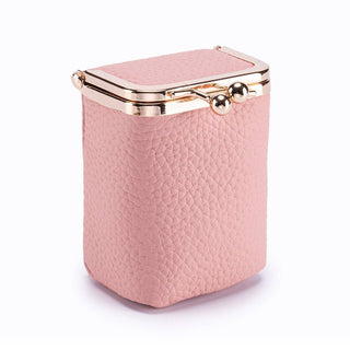 Pink Leather Pocket Wallet with Mirror