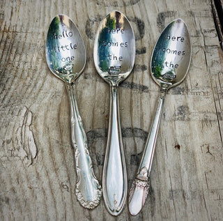 Vintage Stamped Baby Spoon - Hello Little One