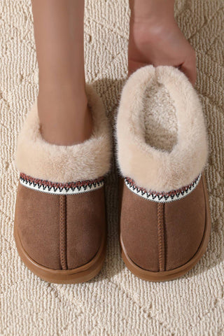 Faux Suede (US9.5/41) Plush Home Slippers