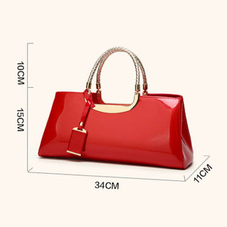 NAVY PATENT LEATHER TOTE