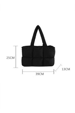 Orange Quilted Puffer Zipped Tote Bag