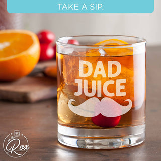"Dad Juice" Engraved Whiskey Glass