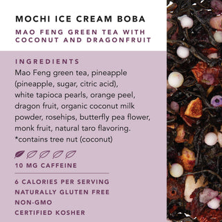 Boba Tea Mochi Ice Cream Box of 12 Pyramid Sachets