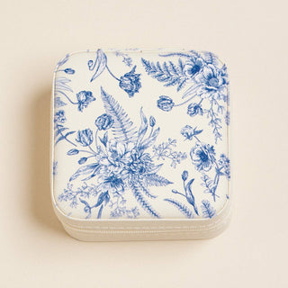 Floral Toile Travel Jewelry Case