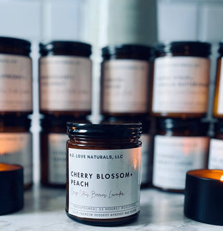 Cherry Blossom+ Peach| Coconut Apricot Soy Candle: 8 oz