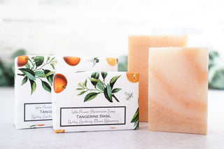 Tangerine Basil Handmade Soap: 6 oz