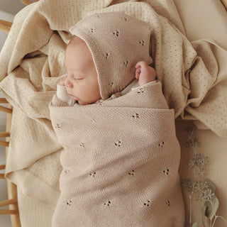 100% Organic Cotton Pointelle Swaddle Receiving Baby Blanket: Sugar Plum