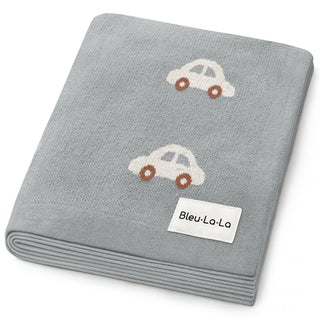 100% Luxury Cotton Receiving Swaddle Baby Blanket - Cars: Cream