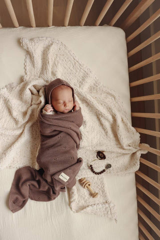 100% Organic Cotton Luxury Organic Blanket + Bonnet Hat Set: Pink