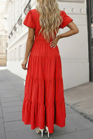 Green Tiered Maxi Dress: Medium