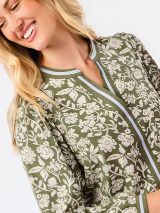 Naomi Top | Painted Trillium Olive: PK S-L