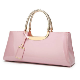 NAVY PATENT LEATHER TOTE
