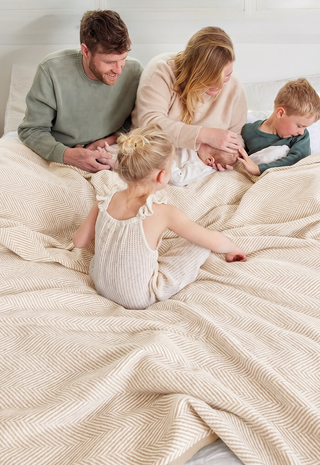 Harborview Herringbone Cream Blanket