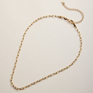 18K Gold Filled Paperclip Chain Necklace: GD, ONE
