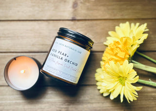 Red Pear + Vanilla Orchid| Coconut Apricot Soy Candle: 8 oz