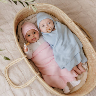 100% Organic Cotton Luxe Collection Baby Swaddle Blanket  : Denim Blue