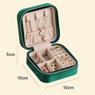 Beige VELVET JEWELRY BOX