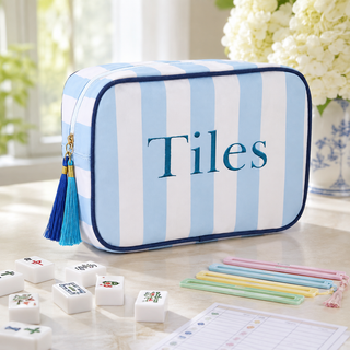 Mahjong Tile Storage Bag: Blue