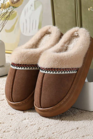 Faux Suede (US7/38) Plush Home Slippers