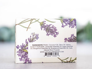 Oatmeal Lavender Sage Handmade Soap: 6 oz