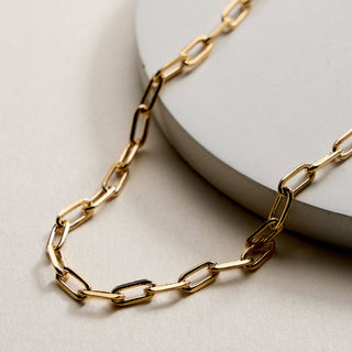 18K Gold Filled Paperclip Chain Necklace: GD, ONE