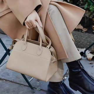 Black Leather Margaux Tote Bag/Work Satchel
