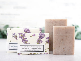 Oatmeal Lavender Sage Handmade Soap: 6 oz