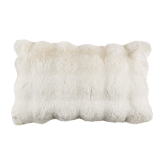 Natural Bubble Faux Fur 12"x20" Pilllow: Cover + Poly Insert