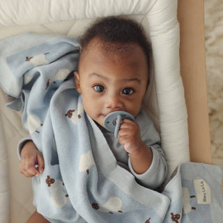 100% Luxury Cotton Receiving Swaddle Baby Blanket - Sheep: Taupe