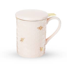 Annette Honeycomb Ceramic Bee Tea Mug & Infuser