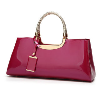 WHITE PATENT LEATHER TOTE