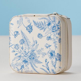 Floral Toile Travel Jewelry Case